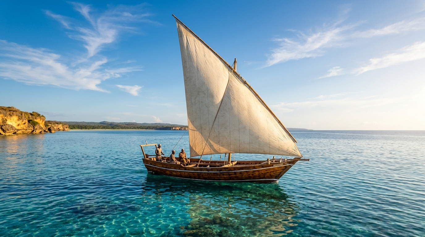 Traditional dhow sailing