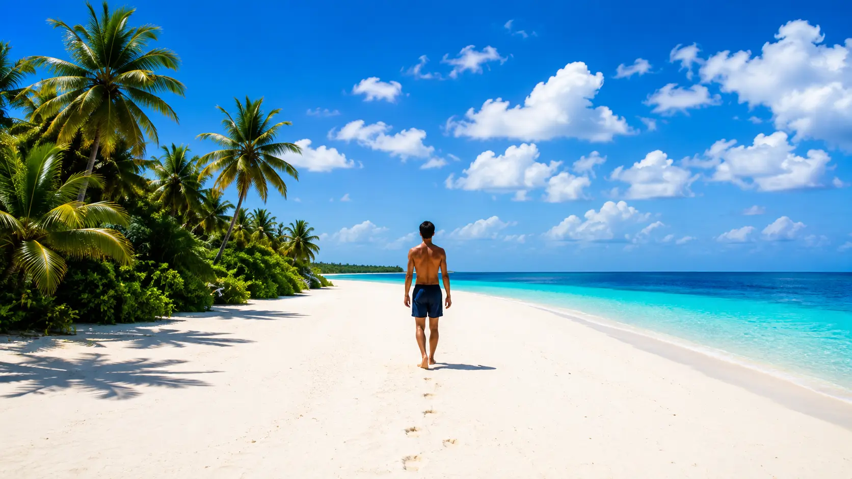 Clean white sand beach in Kiwengwa, Zanzibar